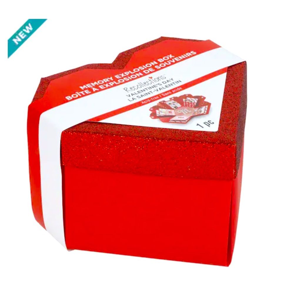 6" Red Glitter Memory Explosion Box by Recollections™ Valentine's Day